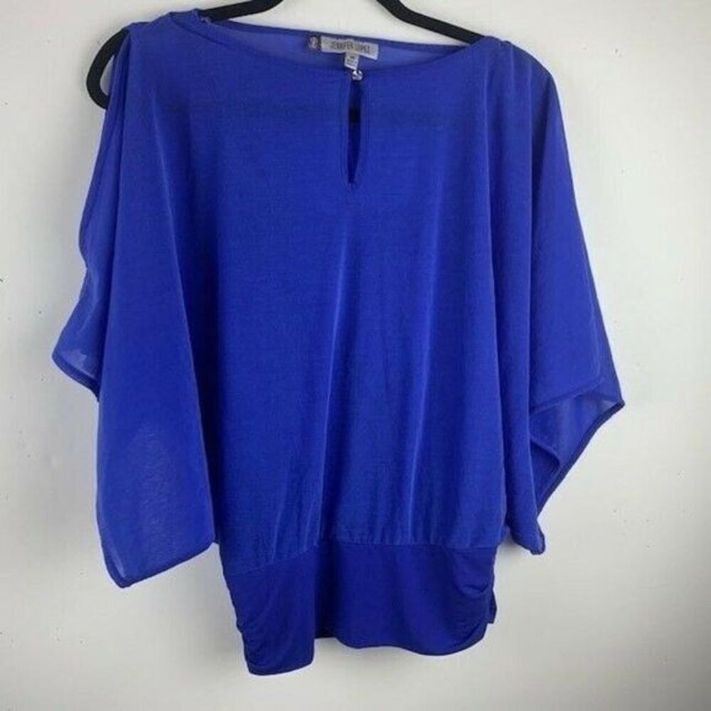Jennifer Lopez Size XS Womens Blue Sheer Top Over A Built In  Tank Top